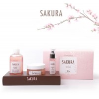 Sakura Restorative Kit - Shampoo 300 ml + Mask 250 ml + Oil 50 ml - Inebrya