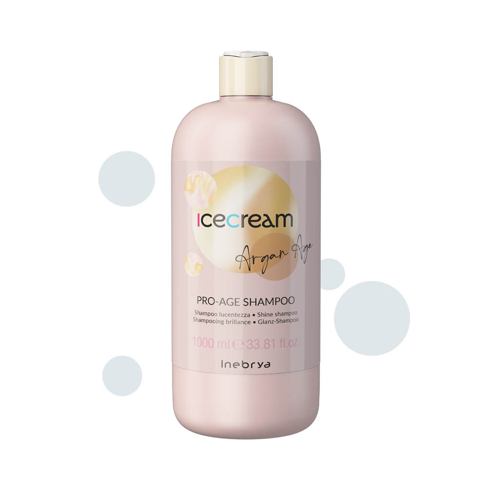 Pro-Age Shampoo lucentezza all'olio di Argan Ideale per capelli trattati, opachi e spenti Efficace azione detergente Apporta tono e lucentezza